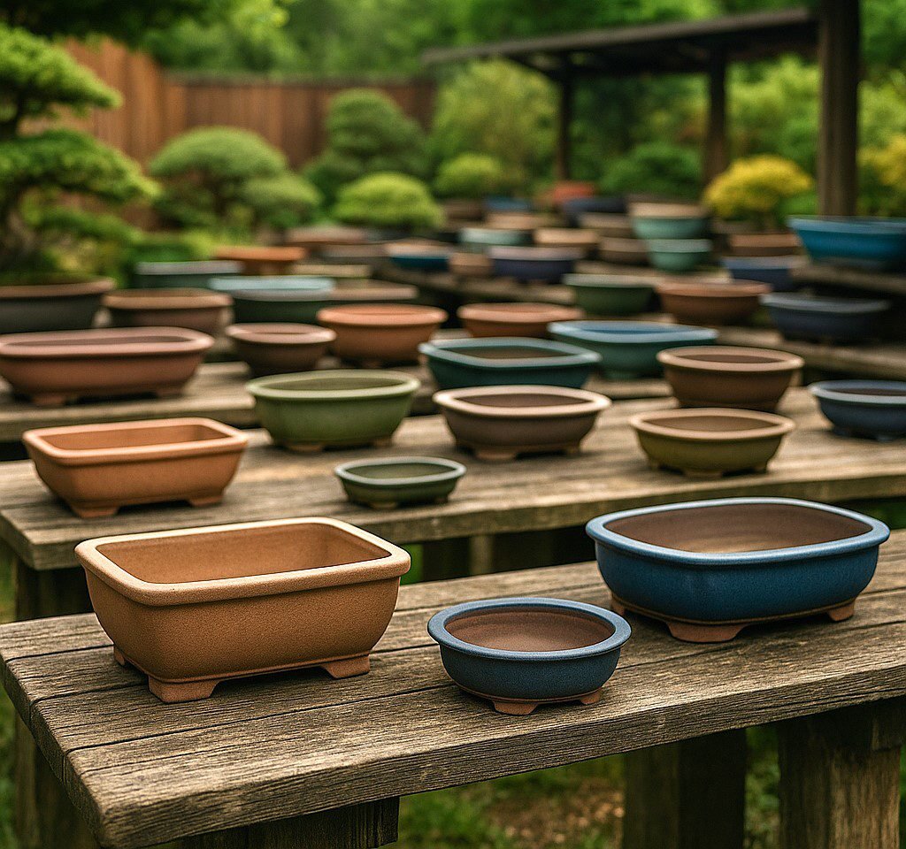 Macetas y presentación de bonsáis